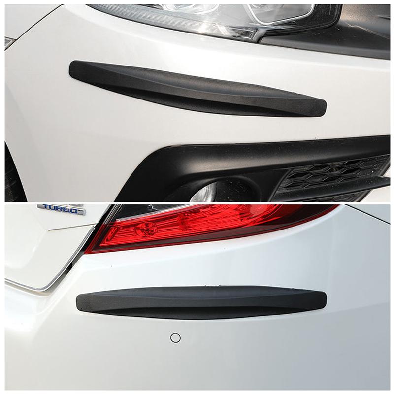 Car Front and Rear Bumper Anti-collision Strips, Carbon Fiber Pattern Protective Strips, Anti-scratch Rubber Strips For Car