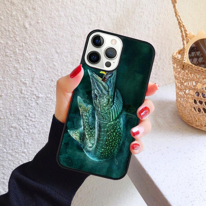Pike Fishing Bait Spinner Phone Case for iPhone 17 Air 16 15 14 12 13 PLUS 11 PRO MAX Back Cover Fundas Shell