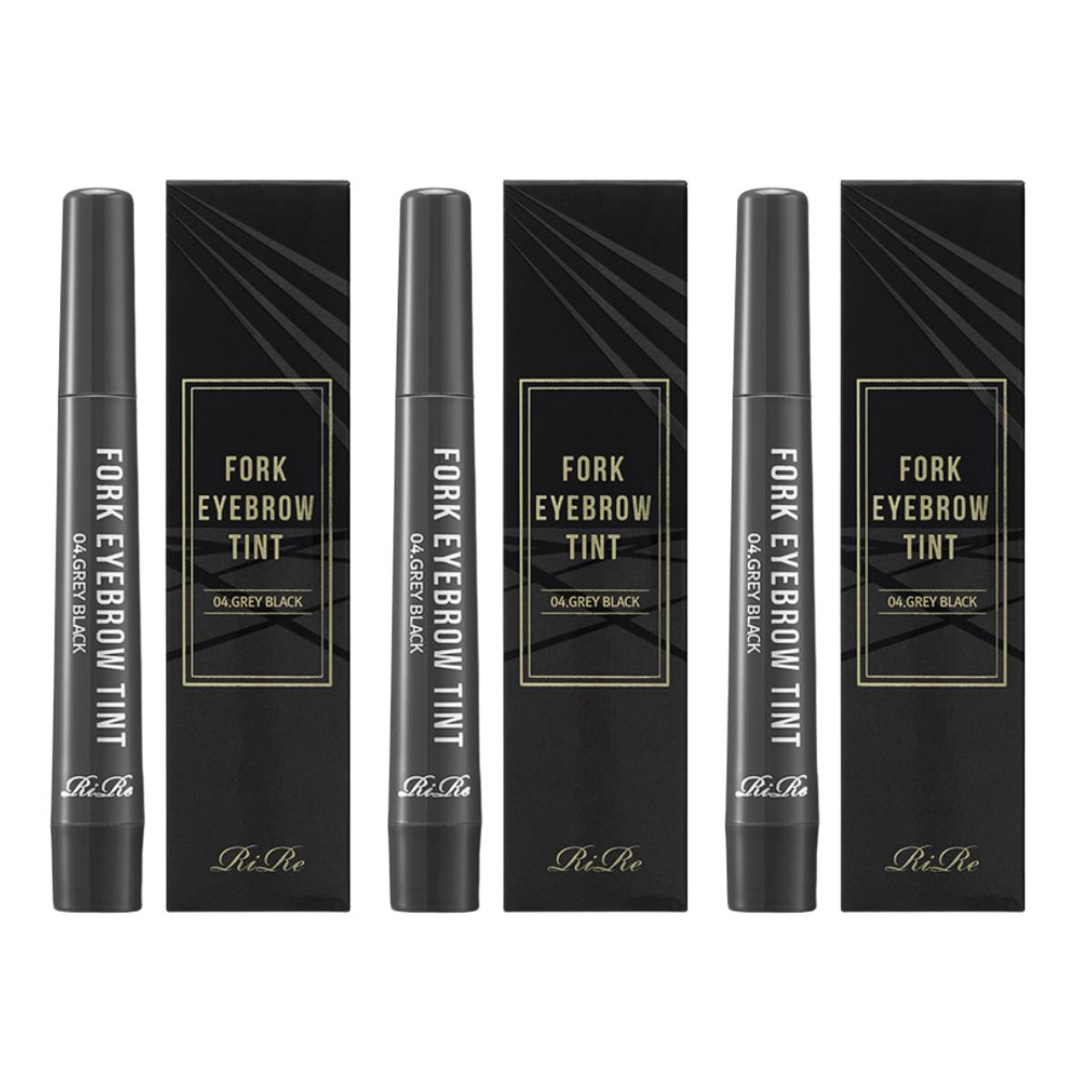 

RIRE Fork Eyebrow Tint [04 Gray Black] Microblade Effect 4-Prong Tip Long-Lasting Brow Pen 2g (Pack of 3)