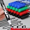 Large Head Oil-Based Markers - Black, Red, Blue, Green: Waterproof & Quick-Drying for Teachers & Logistics