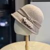 New Woolen Hat for Women Autumn and Winter Face Showing Top Hat Hepburn Style French Elegant Retro Fisherman Hat Basin Hat