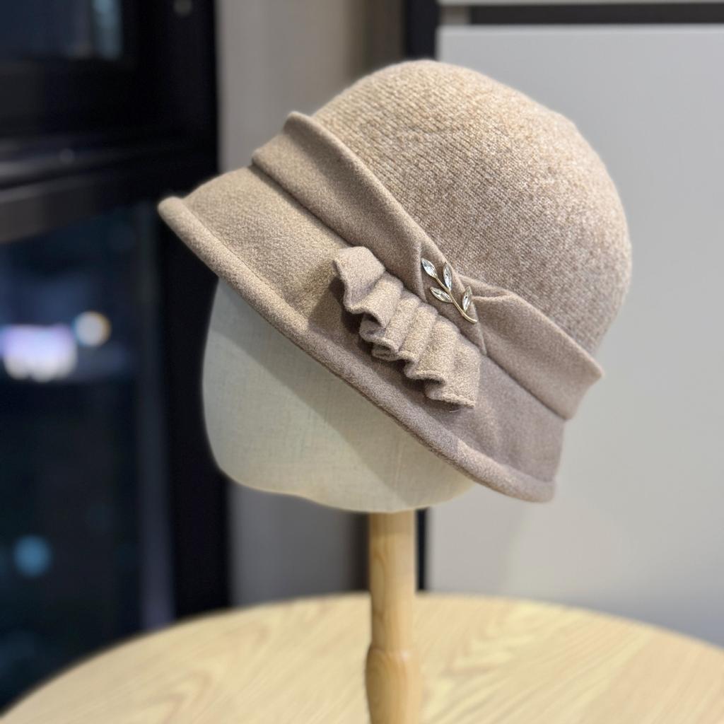 New Woolen Hat for Women Autumn and Winter Face Showing Top Hat Hepburn Style French Elegant Retro Fisherman Hat Basin Hat