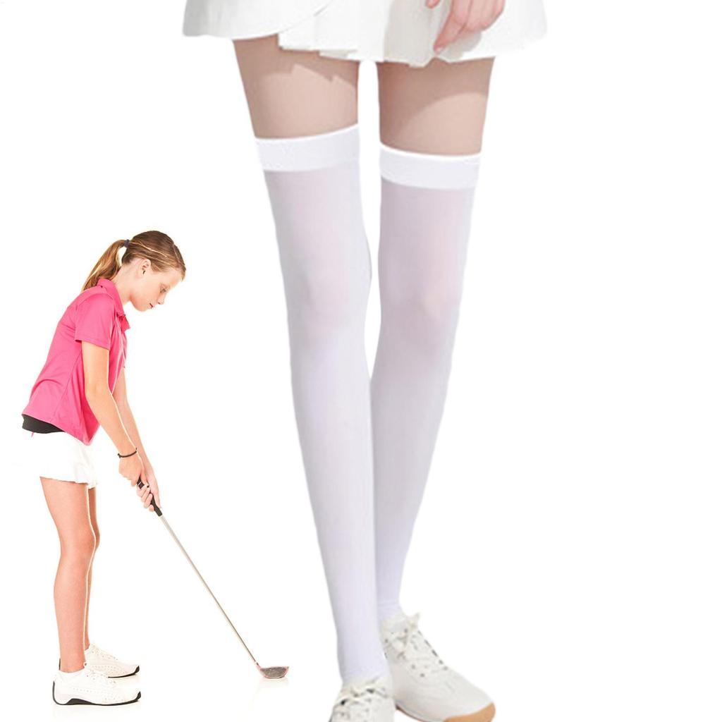 Golf Socks Women Ice Silk UPF50 Sun Protection Golf Cool Socks UV Proof High Elastic Soft Breathable Sun Protection Socks