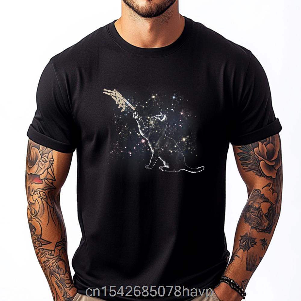 Graphic Tshirt Halloween Cat Skeleton Hand Grunge Starry Night Ghost Spooky Corgi Classic Printed Clothes