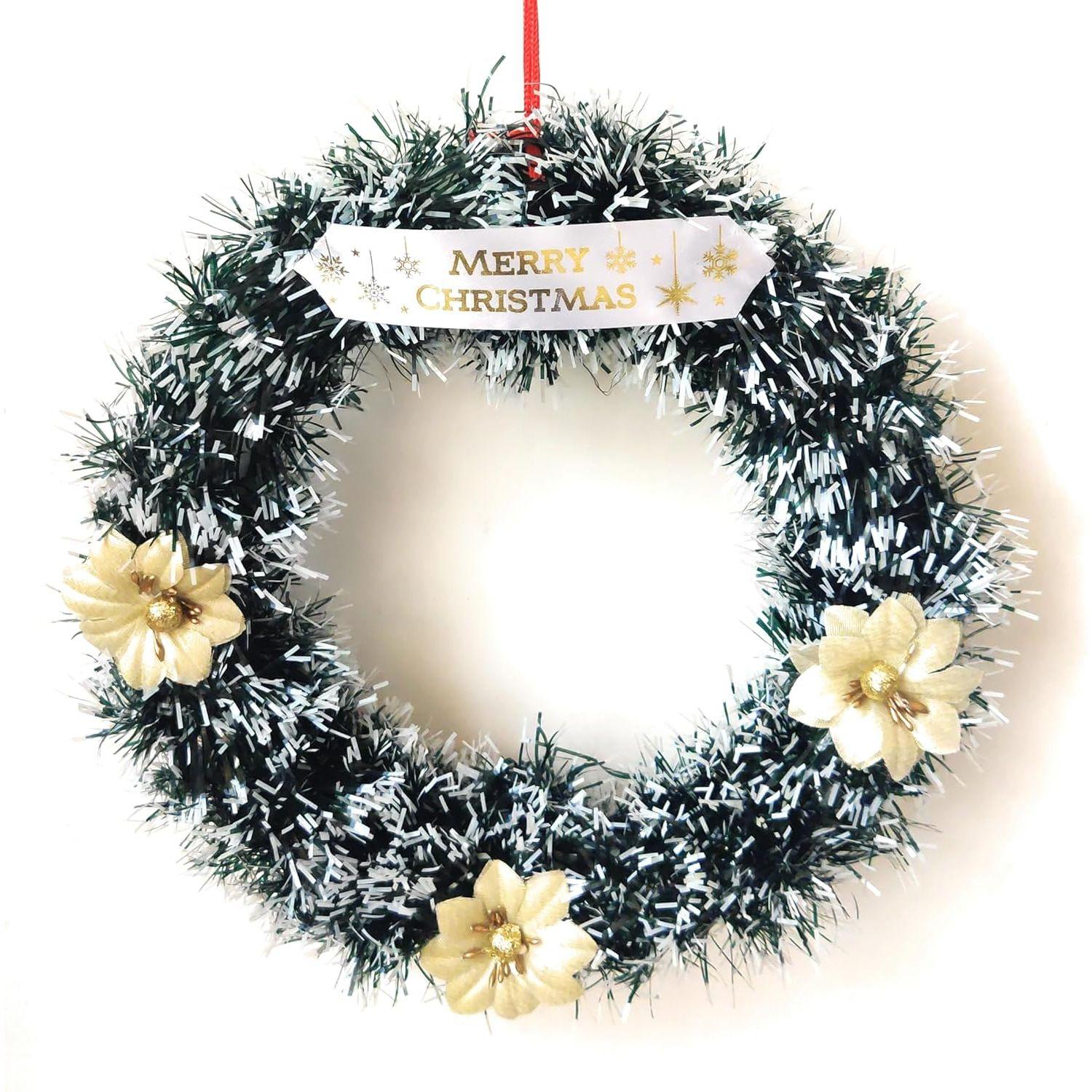 

Christmas Wreath for Front Door - Size 10 inch, Wall Hanging, Decoration for Church, Home, Office, Shopping malls