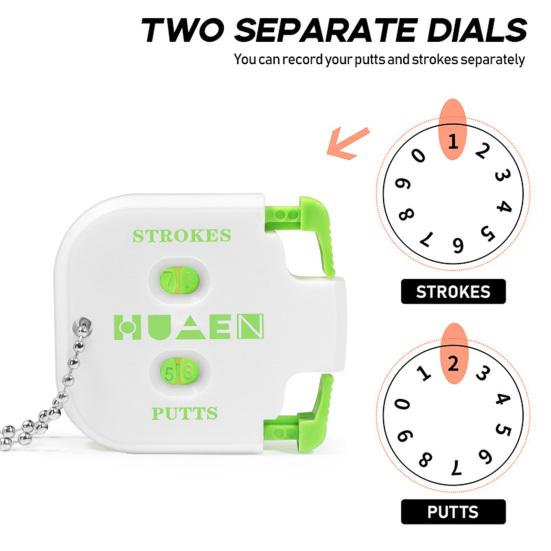 Golf Score Counter with Portable Bead Chain 2 Digit Strokes Putts Counting Tool Golf Game Scorekeeper Outdoor Sports Score Clicker Counter Scorer