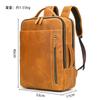 Retro Backpack Double Zipper Main Bag Leather Backpack Large Capacity Mad Horse Leather Outdoor Travel Bag Leisure Computer Bag