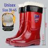Men's Tan Quick-Dry High-Top Rain Boots - Waterproof, Non-Slip, No-Mesh Rubber Shoes