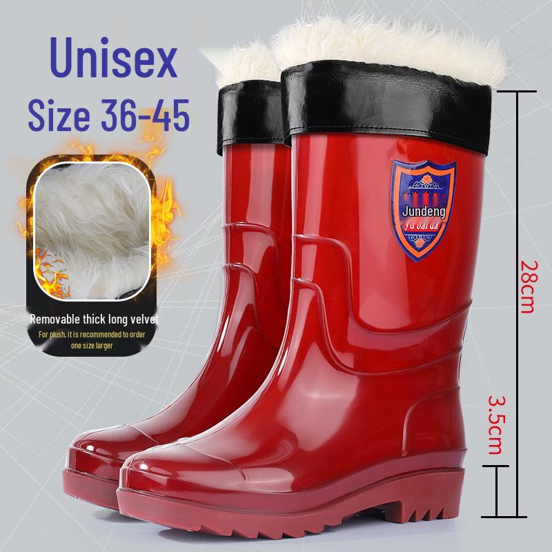 Men's Tan Quick-Dry High-Top Rain Boots - Waterproof, Non-Slip, No-Mesh Rubber Shoes