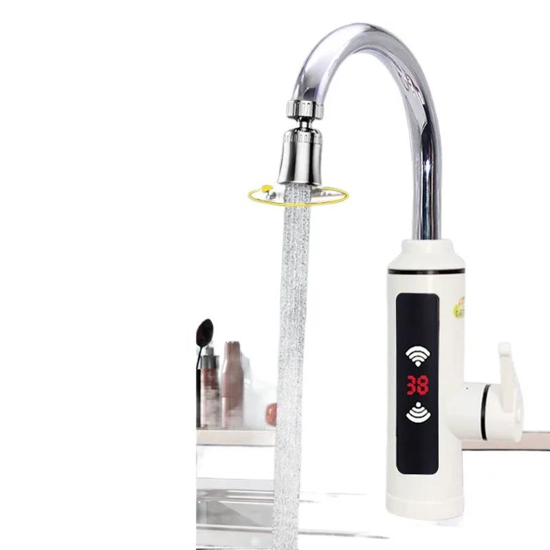 Elektryczny Podgrzewacz Wody Bateria Kuchenna Bezzbiornikowy Podgrzewacz Wody Kran LCD Cyfrowy Dotykowy Obrót 360 Stopni Baterie Termostatyczne