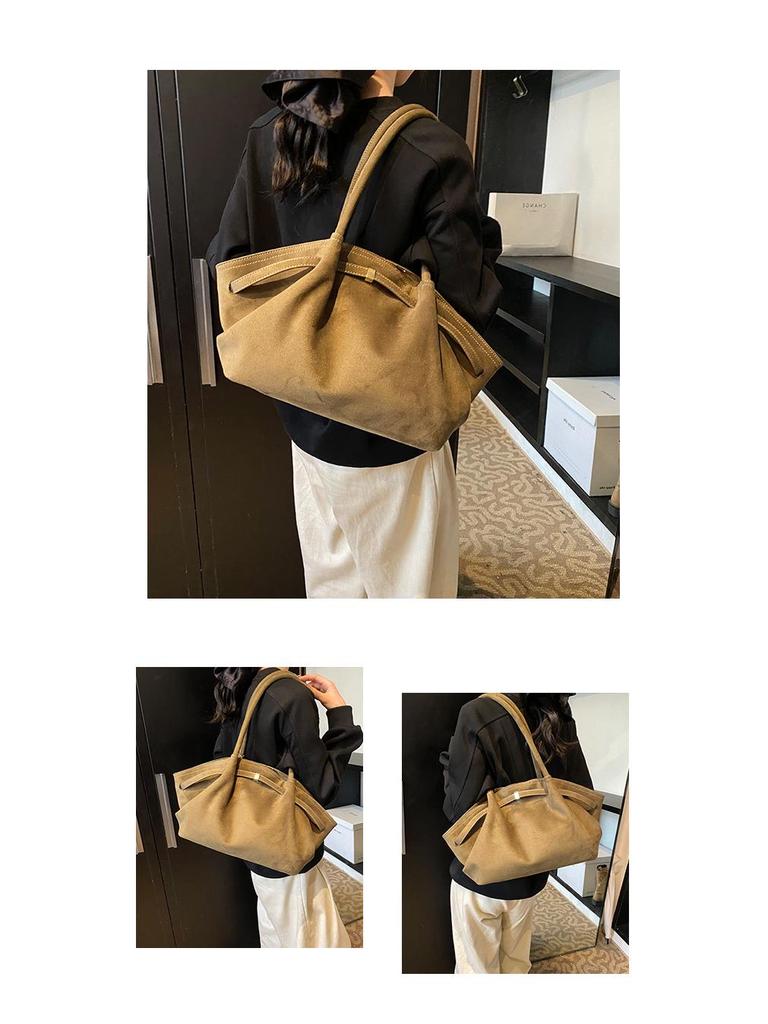 2025 Women's Suede Tote Bag - Large Capacity, Frosted Finish, Versatile Handbag for Autumn/Winter