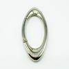 Oval Keychain Bag Pendant with Zinc Alloy Carabiner and Metal Spring Ring Accessory