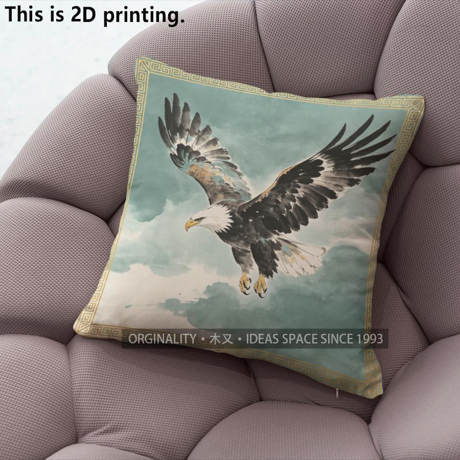 Vintage Watercolor Eagle Throw Pillow Covers Pattern Cushion Cover Suitable For Sofa Bedroom Car Pillow Cover