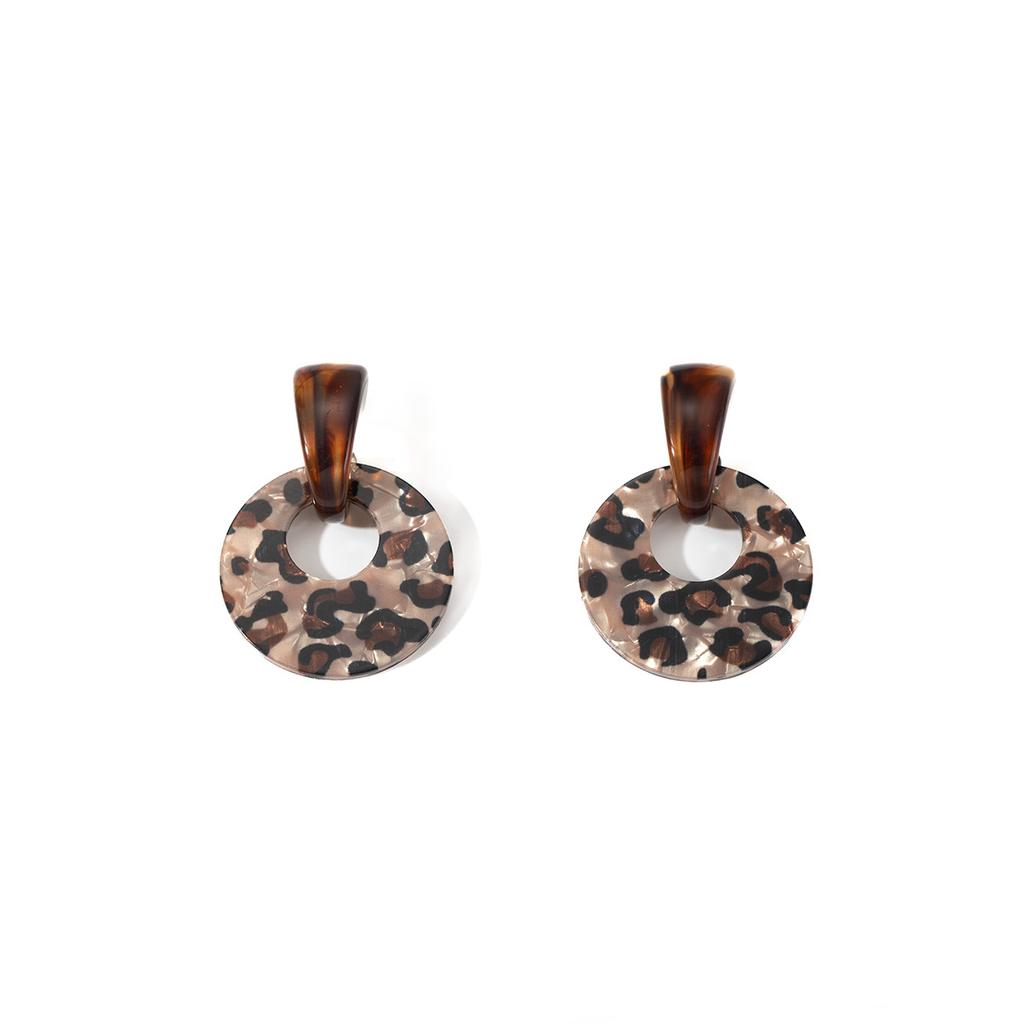 Leopard Print Ring Hollow Light Luxury High-end Exaggerated Maillard Women's Earrings