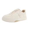 Popular Leather White Shoes Women's 2025 Spring New Versatile Women's Shoes Sports and Leisure Platform Student Non-slip Board Shoes