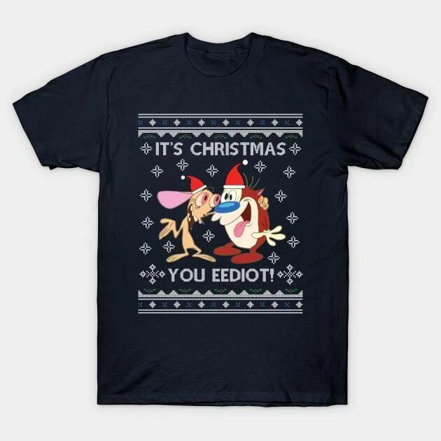 Ren And Stimpy Its Christmas You Eediot Made in Australia T-Shirt S