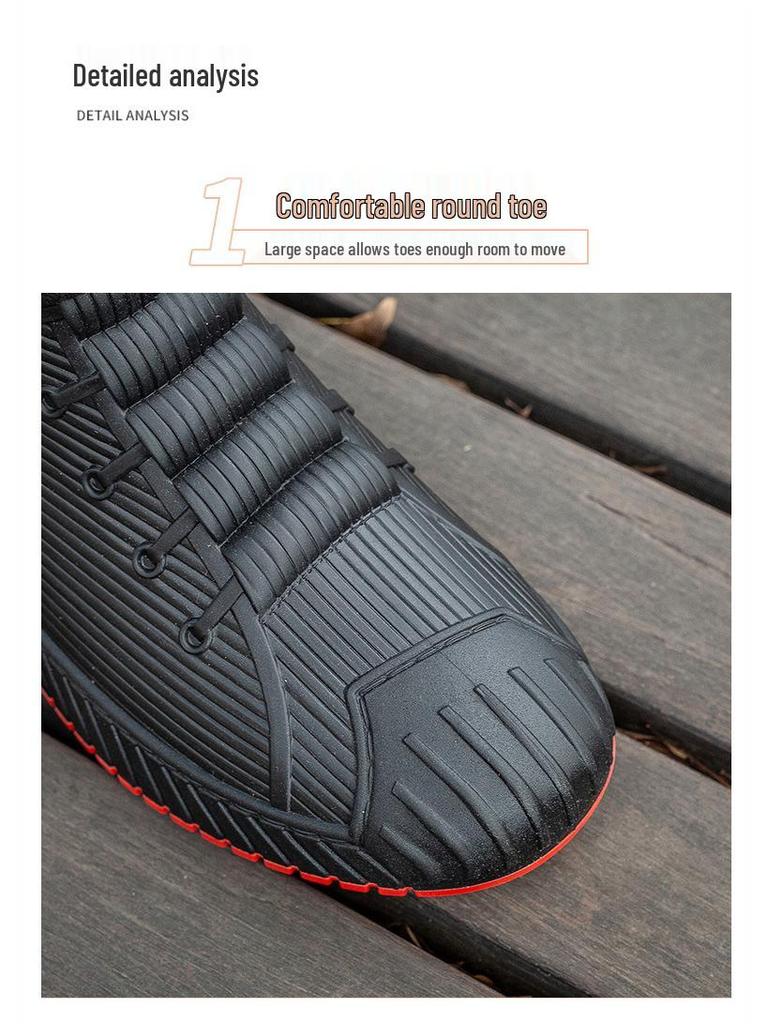 Men's Non-Slip Waterproof Short Rain Boots for Kitchen, Car Washing, Fishing, and More