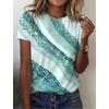 Women's Summer T-shirt 3D Printed Floral Pattern Casual Short-sleeve Top Fashionable Round-neck Women's T-shirt