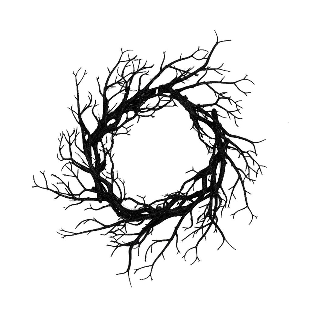 Halloween Front Door Wreath 17 Inch Scary Halloween Decoration Dead Branch