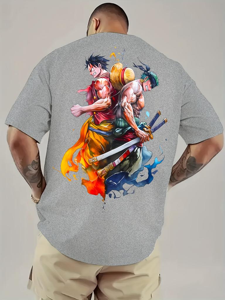Miniso NE PIECE Sauron Peripheral Printed  Loose Short-sleeved T-shirt Men's Summer American Casual Versatile Top
