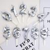 Silver Color Number Candle 0-9 Birthday Cake Decoration Topper for Happy Birthday Cake Decoration Baby Shower