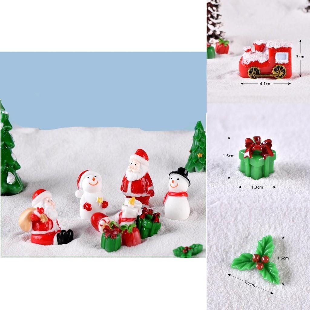 Charming Resin Santa And Snowman Miniature Ornaments For Festive Diy Decor