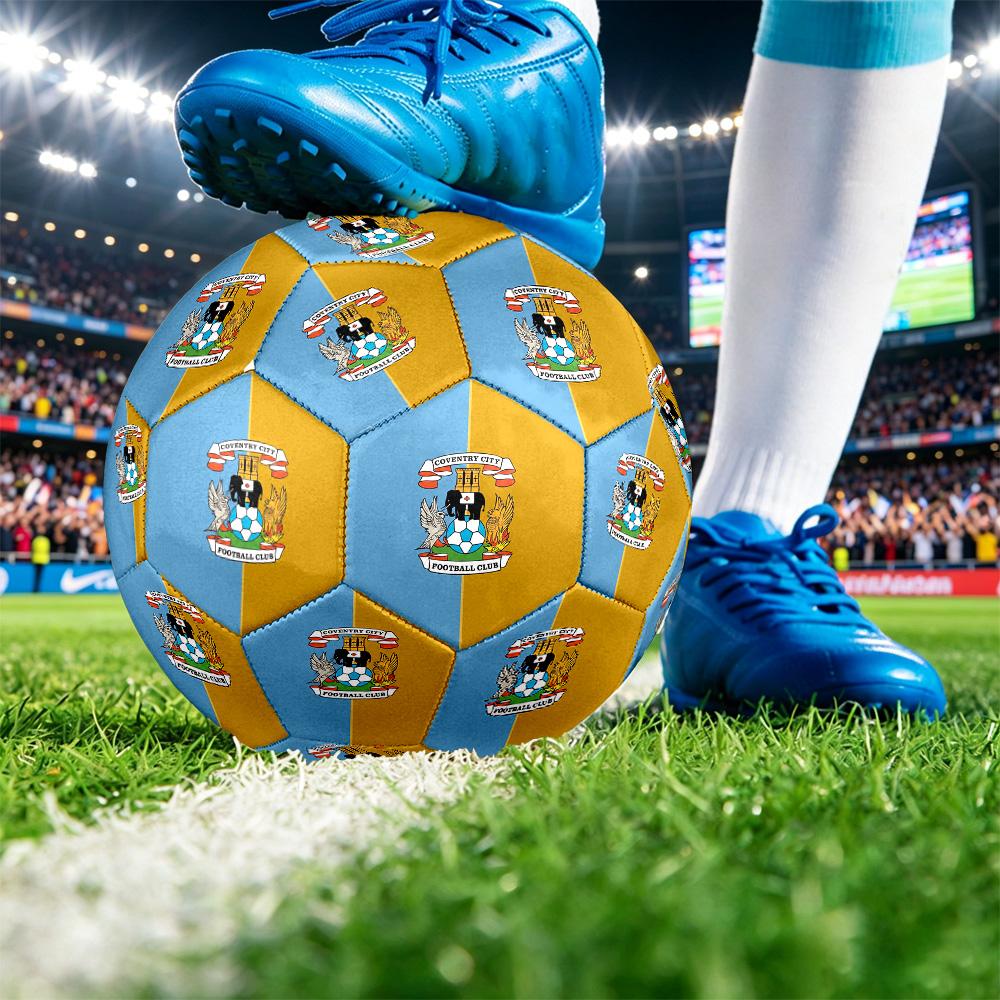 Coventry City FootballPrinted Size 5 Soccer Btball, Anti Slip Adult Match Football Souvenir for Football Fans