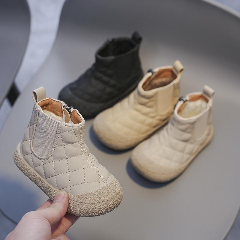 Winter New Solid Girls' Cotton Shoes Short Boots