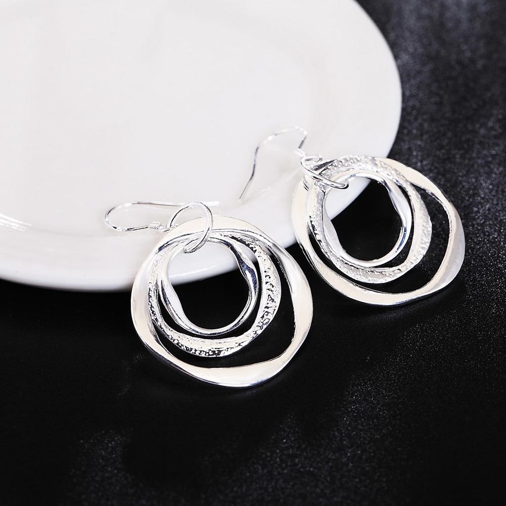 Circle Drop Earrings 925 Sterling Silver Party Gifts Fashion Jewelry