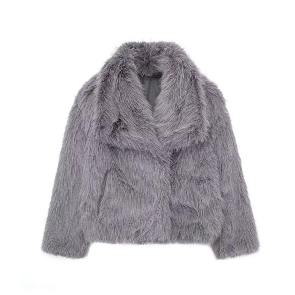Fur Big Collar Synthetic Fur Coat Short Fashion Imitation Fox Fur Coat Fluffy Plush Women's Clothing