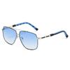 New Luxury Gradient Oval Aviator Women Sunglasses  Retro Two Color Personality Temple Design All Match Men Sun Glasses Uv400