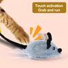 1 Set Cat Toy Rechargeable LED Interactive Simulation Mouse Toy Realistic Moving Mouse with Feather Tail Pet Supplies