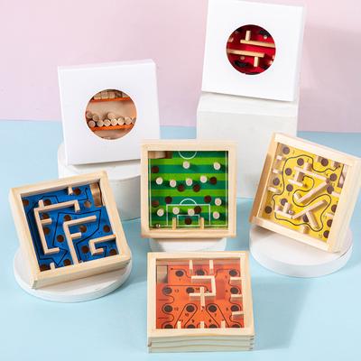 Kinder Holz Labyrinth Kugel Balance Konzentration Kindergarten Interaktives Kugel Laufen Taschenspiel Tischplatte Puzzle Spielzeug