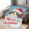 Merry Christmas kitten kawaoo funny cat soft warm plush blanket dormitory sofa living room pet hogar bedroom gift home Flannel