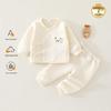 A-Class Baby Clothes Set: Padded Autumn/Winter Top and Pants with Straps - Newborn Warm Pajamas