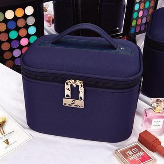 Women's Multi-layer Beauty Makeup Storage Bag - Large Capacity Handheld Organizer with Print Design