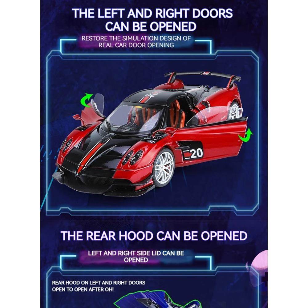 1/18 Pagani Huayra BC Blu Francia/Candy Blue with Carbon Accents 1/18 Model Car By Autoart