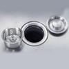 Pack Of 2 Kitchen Sink Drain Set Featuring Removable Basket and Sealing Stoppers In Sturdy Stainless Steel Materials
