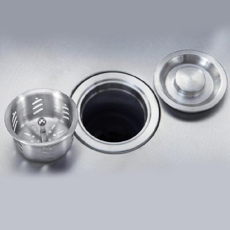 Pack Of 2 Kitchen Sink Drain Set Featuring Removable Basket and Sealing Stoppers In Sturdy Stainless Steel Materials