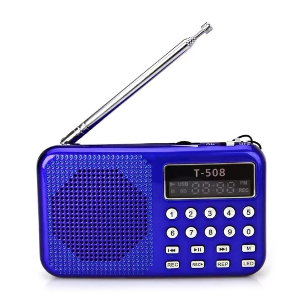 Mini Portable Radio Handheld FM Radio Supports USB TF MP3 Music Player Outdoor Indoor Speaker Rechargeable with Cable