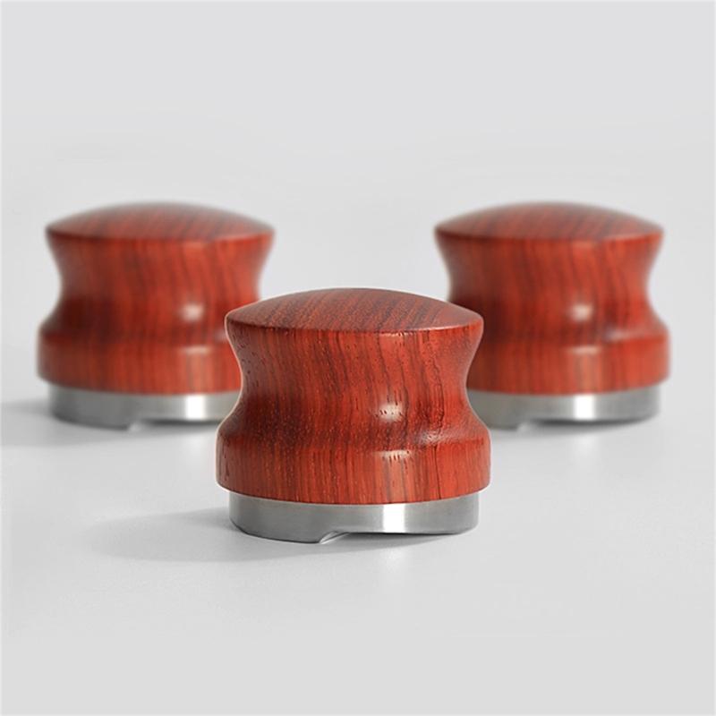 51mm/58mm Coffee Tamper Tool Coffee Powder Hammer Espresso Tamper Wood and Metal Material for Coffee Lover