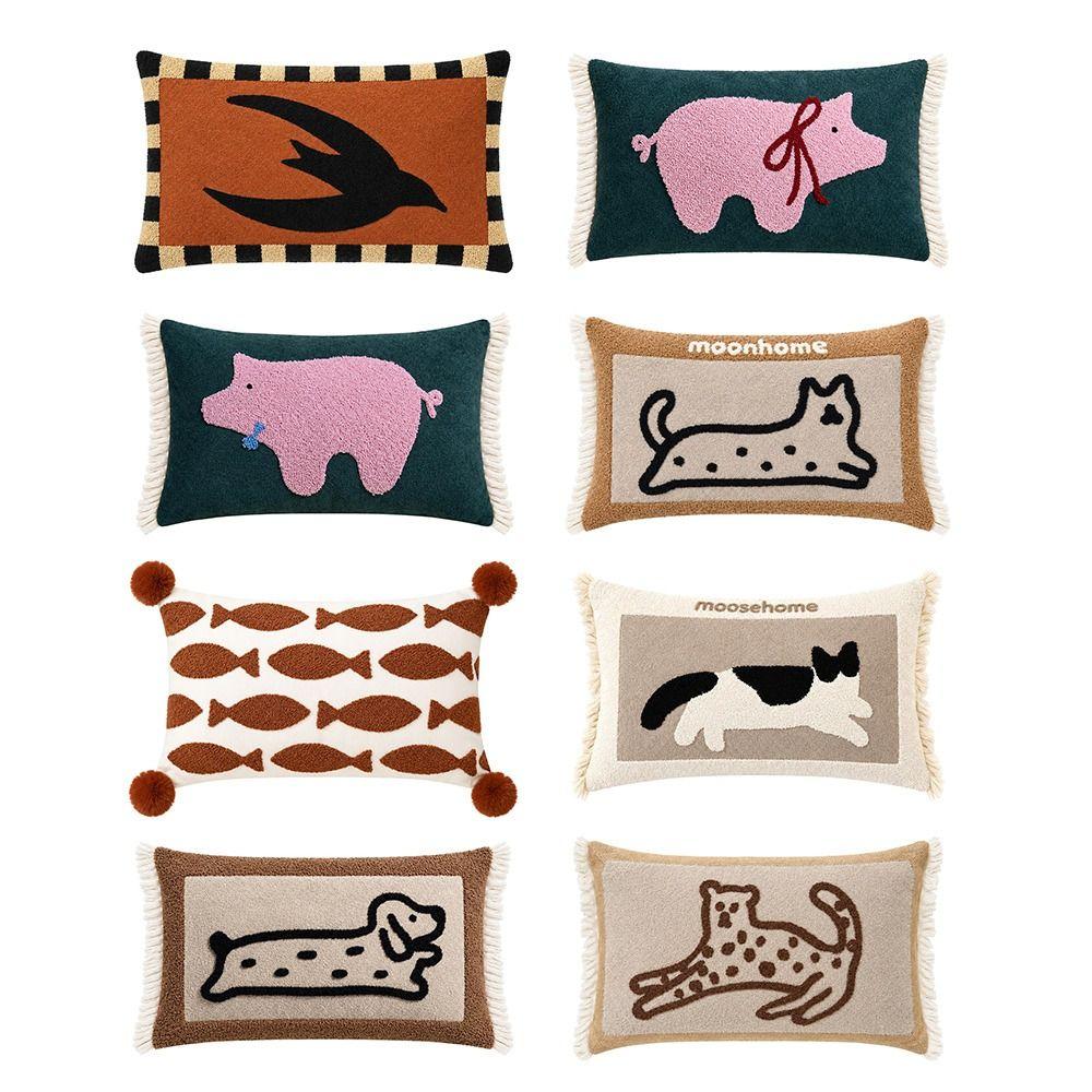 Nordic Style Animal Pillow Cover Washable Sofa Cushion Pillow For Bedroom