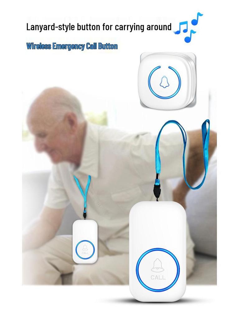 Elderly Wireless Emergency Alarm with Lanyard & Music Bracelet