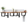 Vidaxl Wall Shelf Under Sink, Steel and Solid Acacia Wood