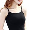 Women's Pure Cotton Black Camisole Vest – Small, Tight-Fitting, Sexy, Plus Size, Short Top for Summer/Spring.