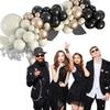 Vintage Schwarz-Weiß Ballonkranz Ballonbogen Set Geburtstagsfeier Hochzeit Ballondekoration Abschlusssaison