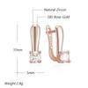 Simple Shiny Natural Zircon Bridal Wedding English Earrings Luxury  Rose Gold Color Daily Party Fine Jewelry For Women