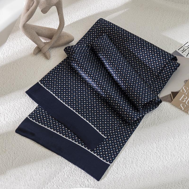 Men's Business Scarf 100% Mulberry Silk Silk Scarf British Style Pattern Fashion Commuter Versatile Scarf Wholesale