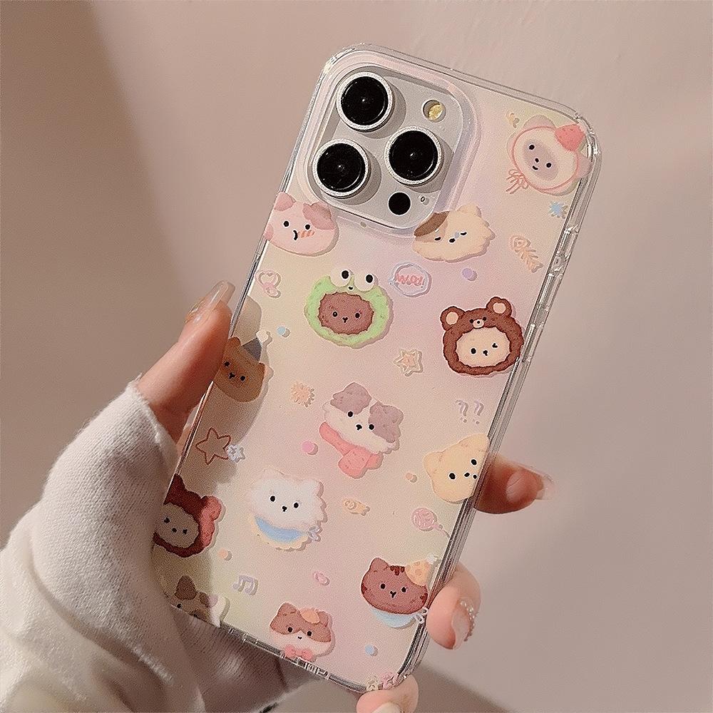 Double Layer IMD Phone Case Suitable for 14 Apple 15 Promax Cute Animal Full Screen Iphone13 Promax 16
