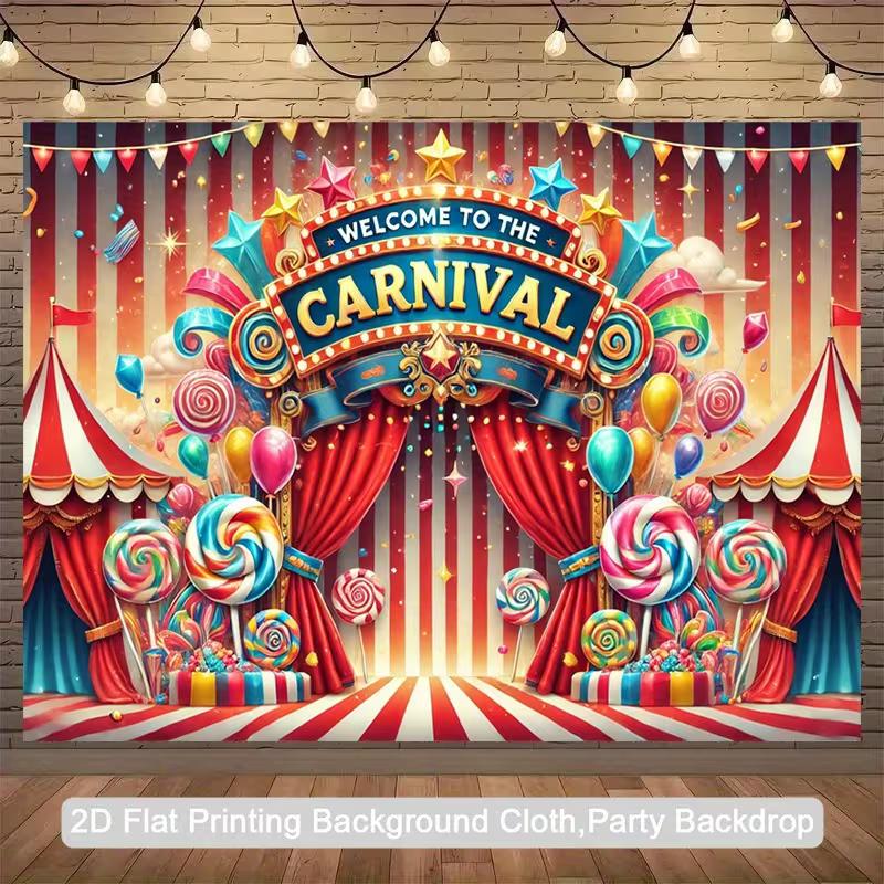 2D Welcome To the Carnival Photography Backdrop for Carnival Party & Photo Booth